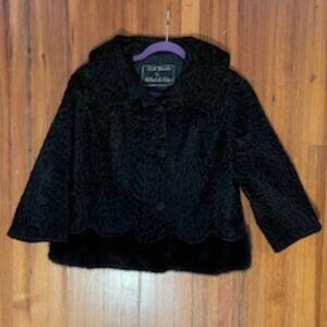 Vintage Albert A. Coken Black Fur Jacket with Black Mink Trim